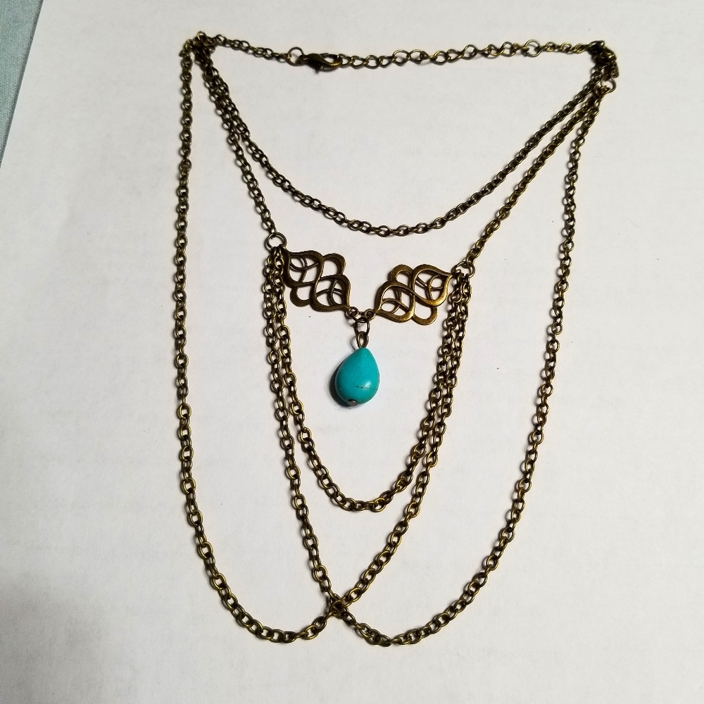 Chic & Trendy Gold & Turquoise Upper Arm Bracelet